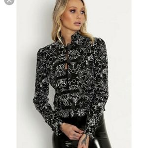 NWT Gothic Relics Embroidered Military Jacket